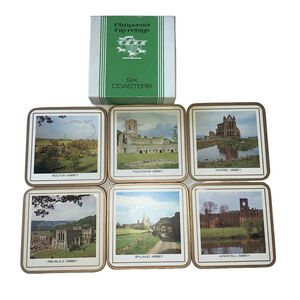 Vintage Pimpernel Fayreings Coasters Set of 6 Yorkshire Abbeys Yorkshire Abbeys